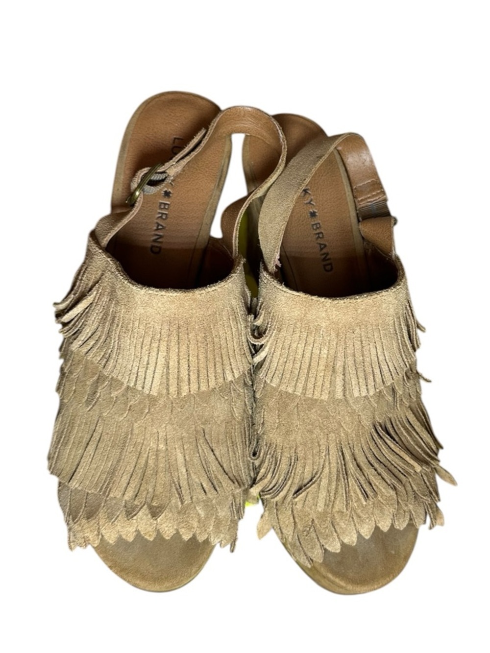Lucky Brand “Jeena” Fringe Wedge Sandals women’s size 8.5M​ - Picture 4 of 8
